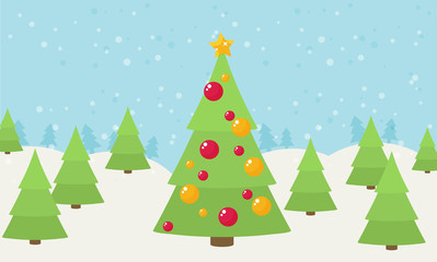 Christmas vintage greeting card. Vector illustration