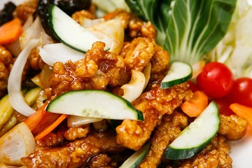 Sacheonsik tangsuyuk.  Sichuan-style Sweet and Sour Pork 사천탕수육