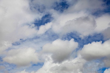 Blue sky with clouds.