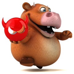 Naklejka premium Fun cow - 3D Illustration