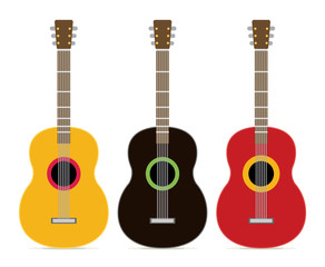 Flat Guitar. Vector Illustration. Musical Instrument Flat