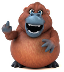Naklejka premium Fun Orangutan - 3D Illustration