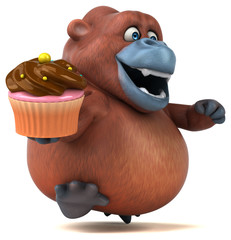 Naklejka premium Fun orangoutan - 3D Illustration