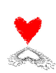 Music of your heart. Greeting card for Valentine's Day and International Women's Day