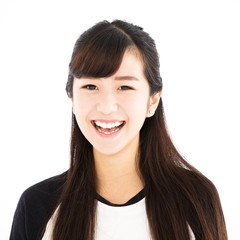 happy asian young woman face portrait