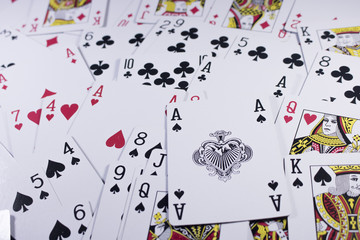 poker card on dark black background