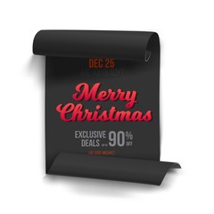 Illustration of Marry Christmas Vector Scroll Banner Template Isolated on White Background. Realistic Vector Ribbon Banner Icon. Holiday Christmas Season Winter Sale Paper Scroll