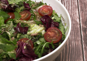green salad with cherry