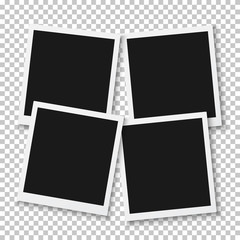 Illustration of Vector Instant Photo. Blank Vintage Photo Frame Mockup. Photorealistic Vector EPS10 Retro Photo Frame Mockup