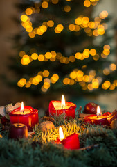 Advent wreath and Christmas tree