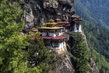 Taktshang monastery, Bhutan. Tigers Nest Monastery also know as Taktsang Palphug Monastery. Located...