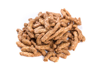 Sesame stick crisps isolated on a white background