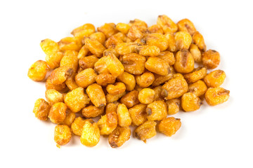Roasted salted corn nuts isolated on a white background