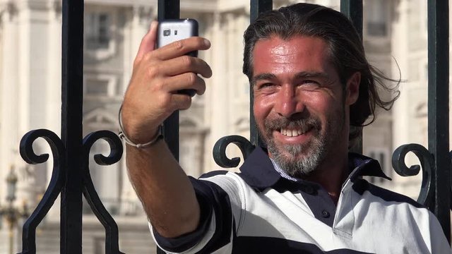 Male Tourist Taking Selfy