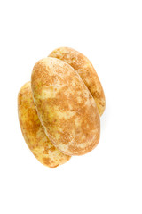 Three potatoes isolated on a white background