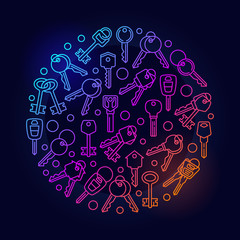 Keys circular bright illustration
