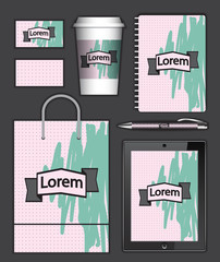 Corporate identity template set. Business stationery mock-up wit
