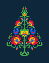 Polish folk christmas tree illustration - 131632313