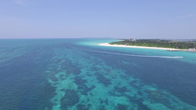 空撮　南国の自然ビーチ
