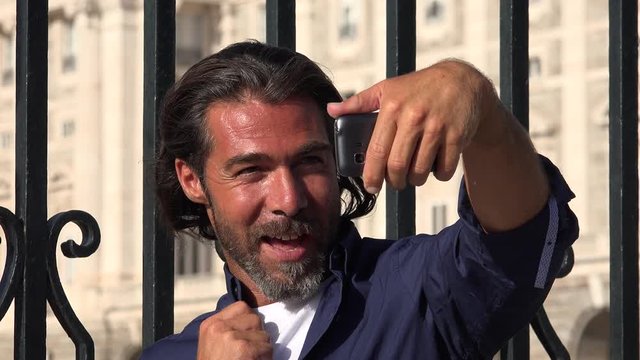 Man Taking Selfy Using Phone