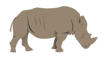 Two-Horned Rhinoceros Vector Illustration
