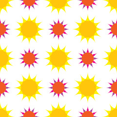 Seamless pattern with sun