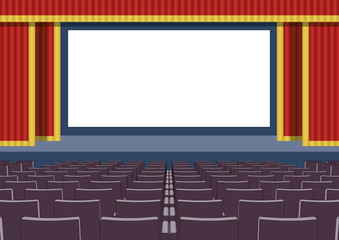 Empty cinema theater blank screen