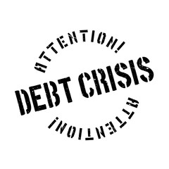 Debt Crisis rubber stamp. Grunge design with dust scratches. Effects can be easily removed for a clean, crisp look. Color is easily changed.