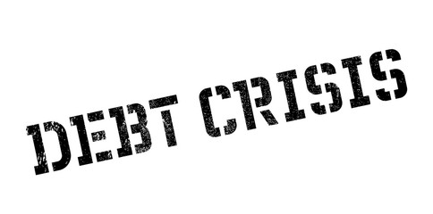 Debt Crisis rubber stamp. Grunge design with dust scratches. Effects can be easily removed for a clean, crisp look. Color is easily changed.