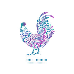 Fototapeta na wymiar New year greeting card with colorful rooster silhouette. 