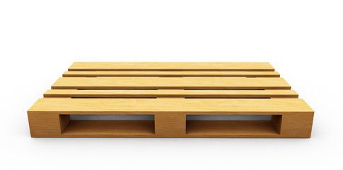 Wooden pallet. 3d rendered illustration. Isolated on white backg