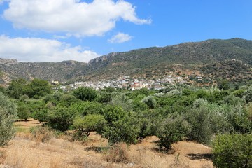 Fototapeta na wymiar village of Kalo Horio and his church in Crète , GREECE