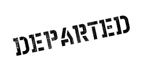 Departed rubber stamp. Grunge design with dust scratches. Effects can be easily removed for a clean, crisp look. Color is easily changed.