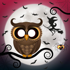Fototapeta premium Halloween holiday crazy owl