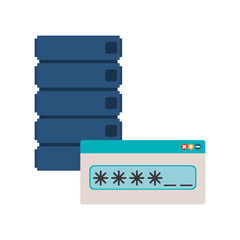 Web hosting icon. Data center base and security theme. Isolated design. Vector illustration