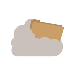 Cloud computing and file icon. Storage technology virtual and network theme. Isolated design. Vector illustration