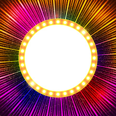 Shining background with retro casino light banner