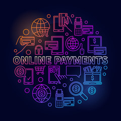 Online payments bright illustration