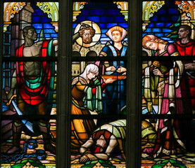Obraz na płótnie Canvas Stained Glass - Salome with the Head of John the Baptist