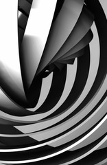 Shiny black spiral structures, 3d art