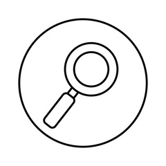 Lupe tool icon. Search magnifying glass zoom and lens heme. Isolated design. Vector illustration
