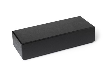 Black paper box isolated on white background
