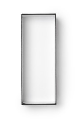 Top view of empty paper box isolated on white background