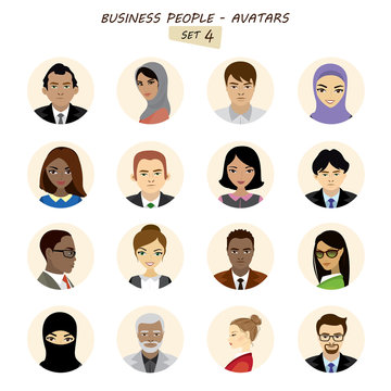 People avatars collection,busines man and business woman differe