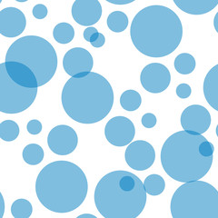 Seamless pattern. Blue bubbles on white background