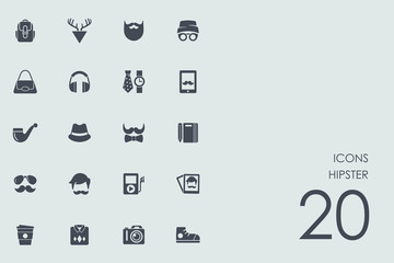 Set of hipster icons