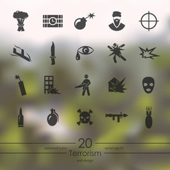 Set of terrorism icons