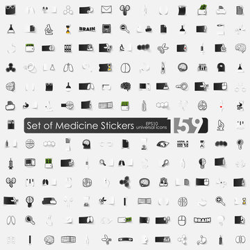 Set of medicine stickers