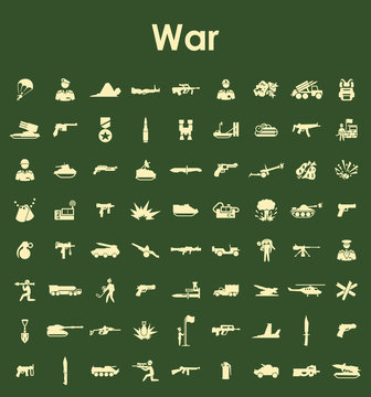 Set of war simple icons
