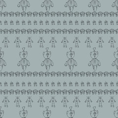 Robot doodles pattern.